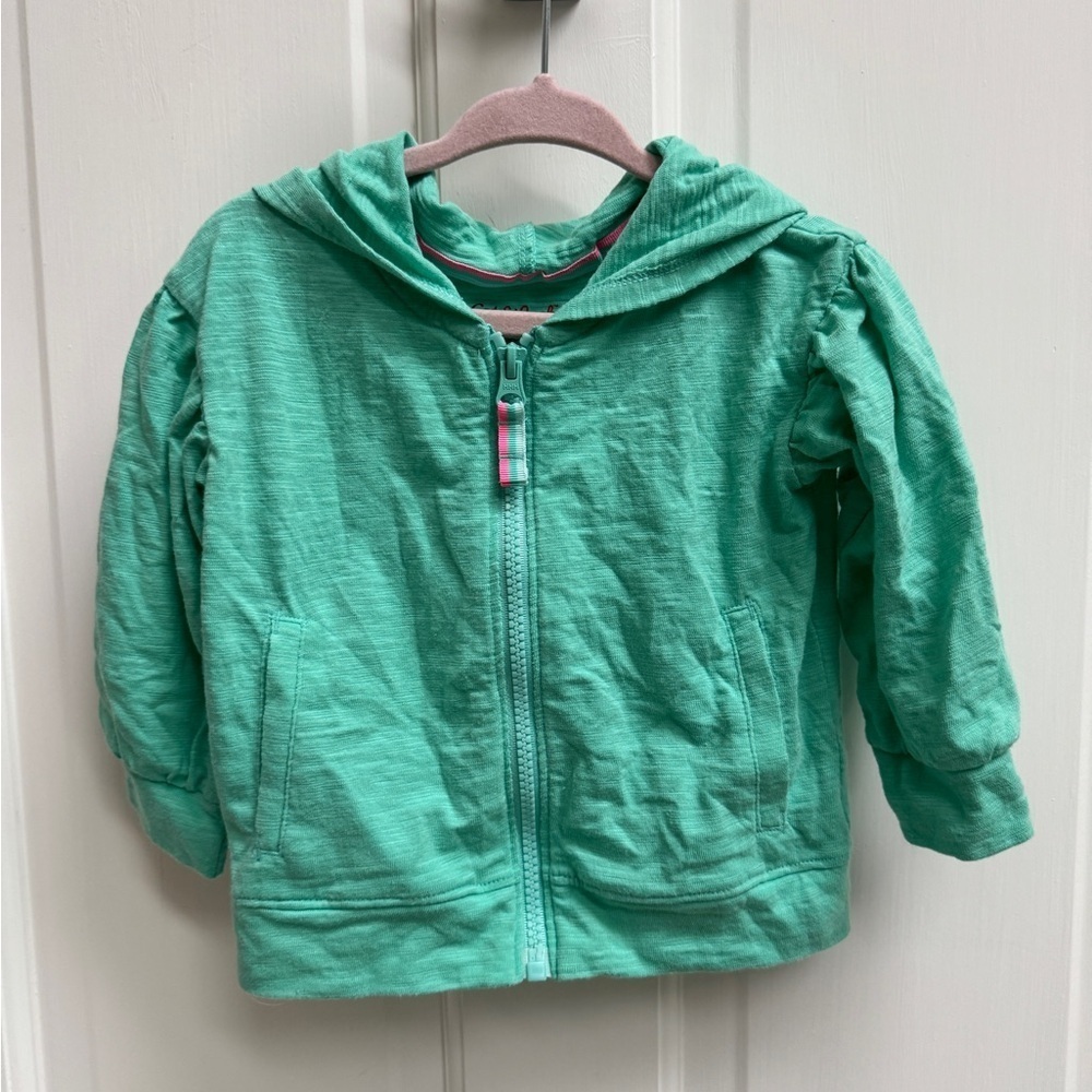 Cat & Jack 12M Girls Lightweight Zip Up Green Jacket